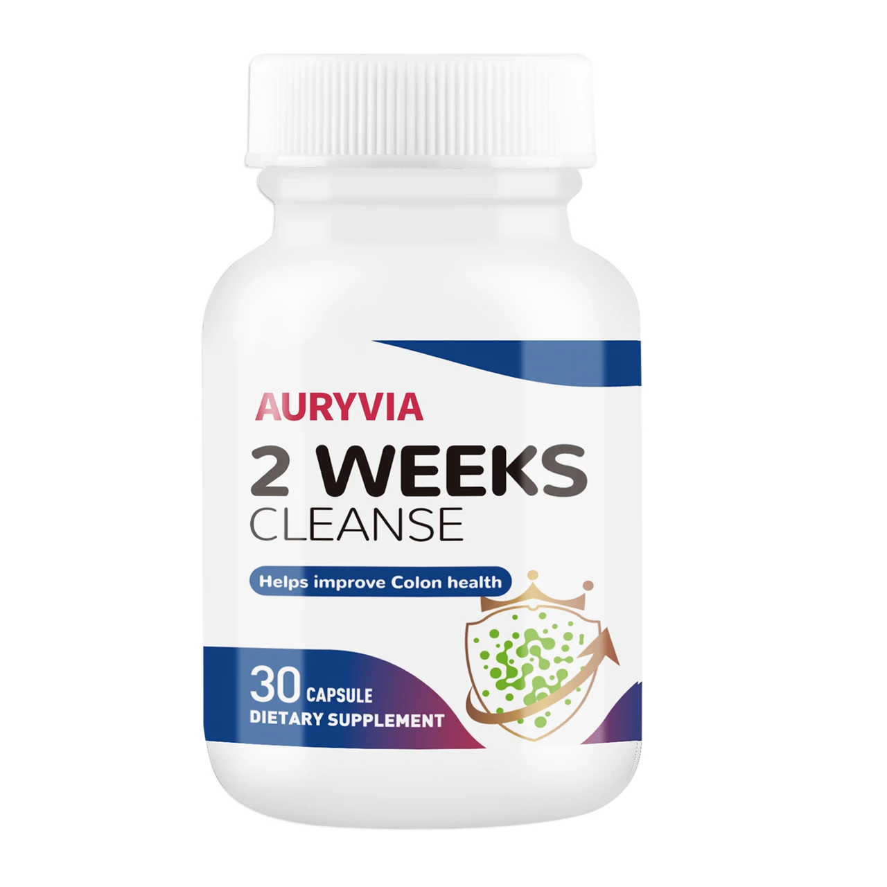 AURYVIA 2-in-1 Gut & Colon Detox with Probiotics – 14-Day Cleanse, Promotes Digestive Regularity, Immune Support, 30 Capsules, Dietary Supplement Healthcare Edible