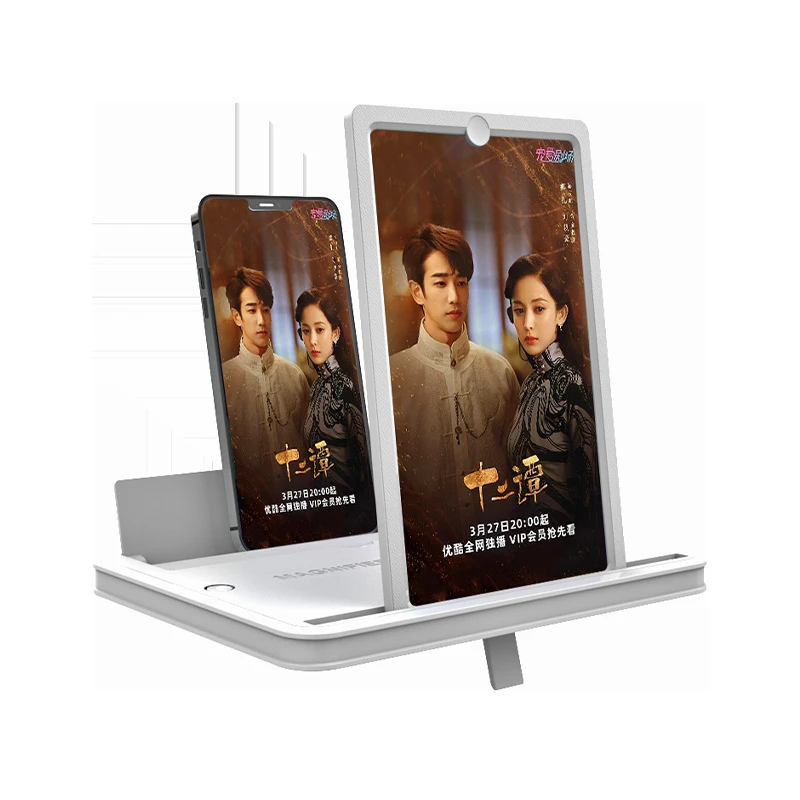 10-Inch Phone Screen Magnifier, Phone Holder with HD Screen, Multipurpose Phone Accessories for Home Office Use, Stand