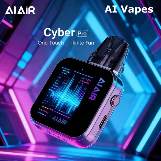 AI Vape MOD 30W Replaceable POD e cigarette kit Voice chat and game With Touch Screen Smart display