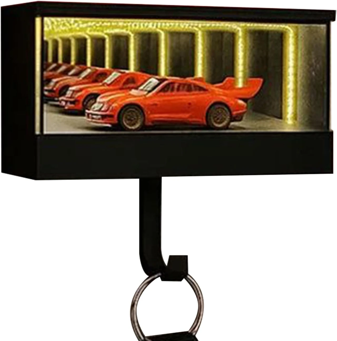 Deep mirror surface garage key rack