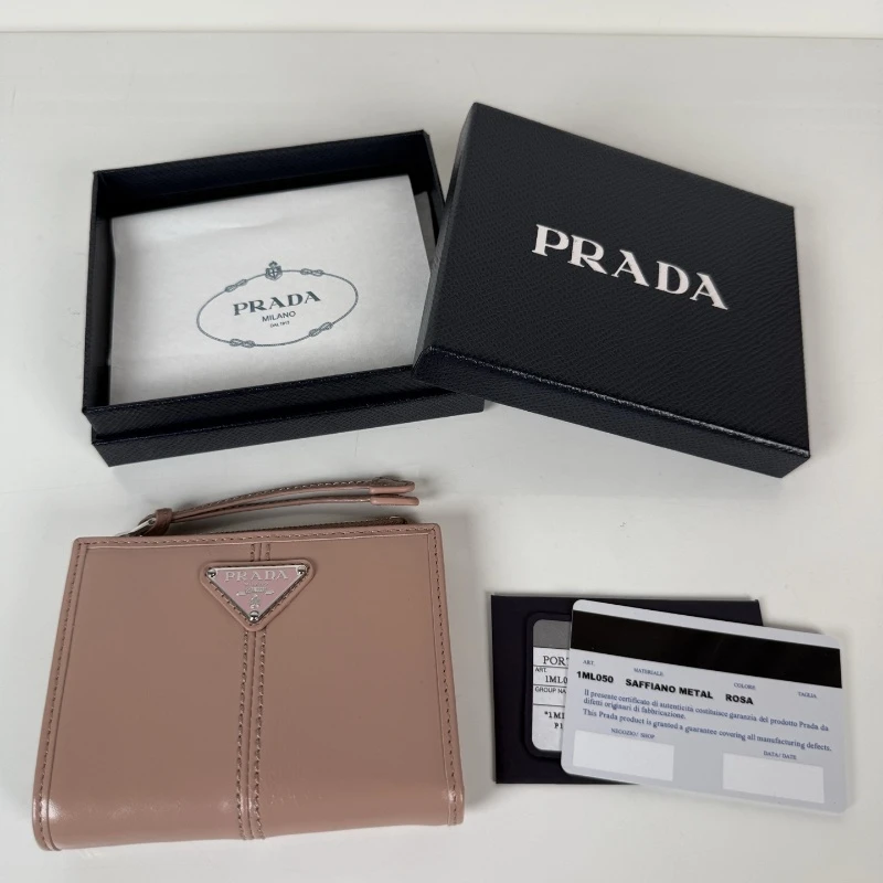 ​​Prada 1ML050 Waxed Leather Bifold Wallet​