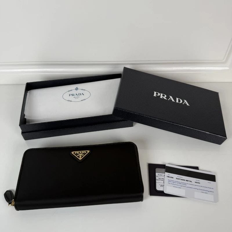 Prada 1ML506 Nylon & Calfskin Zip Wallet​