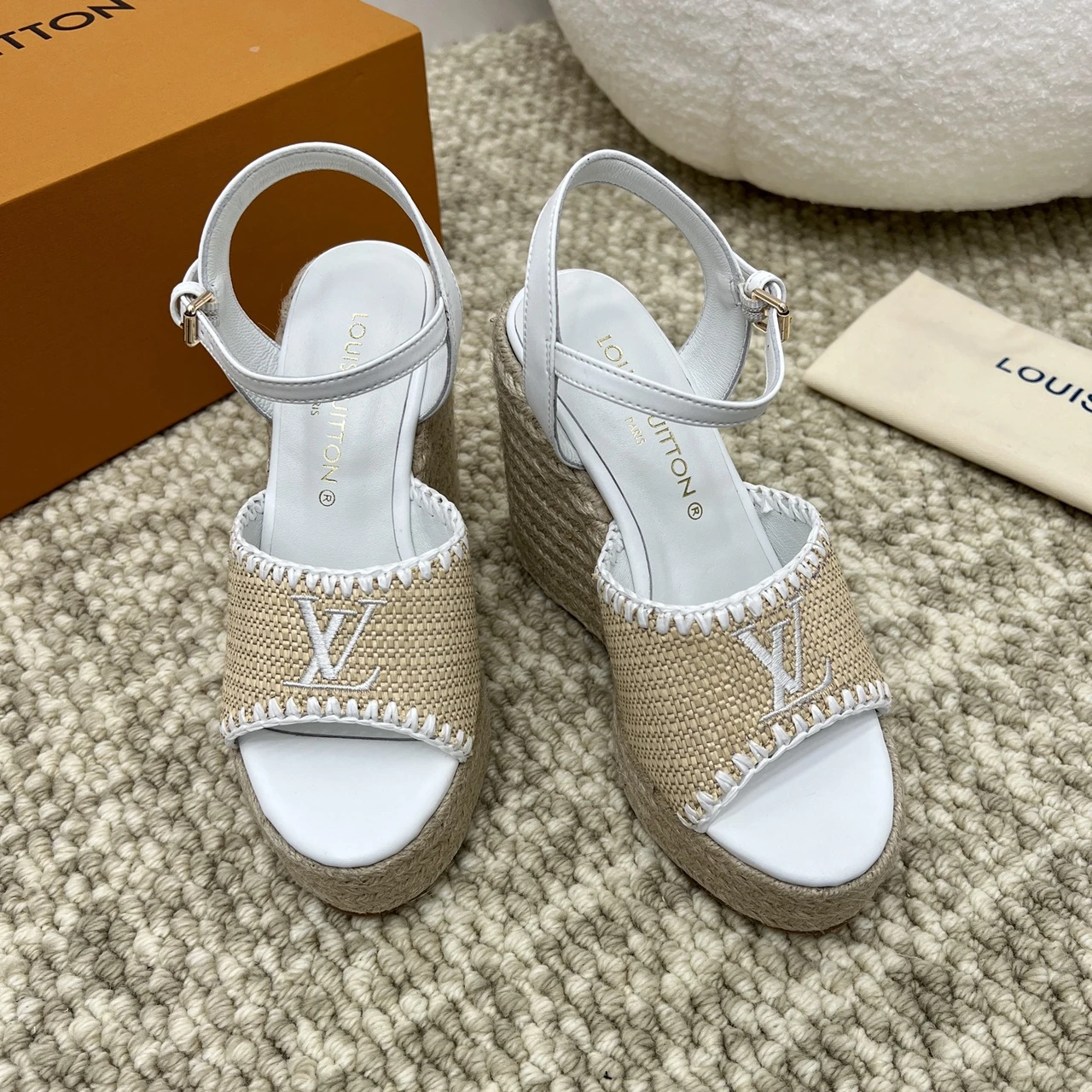 ​​Louis Vuitton × Takashi Murakami – HELIOS Raffia Platform Sandals​