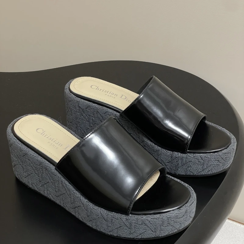 Dior D-Attitude wedge heel cross strap platform sandal