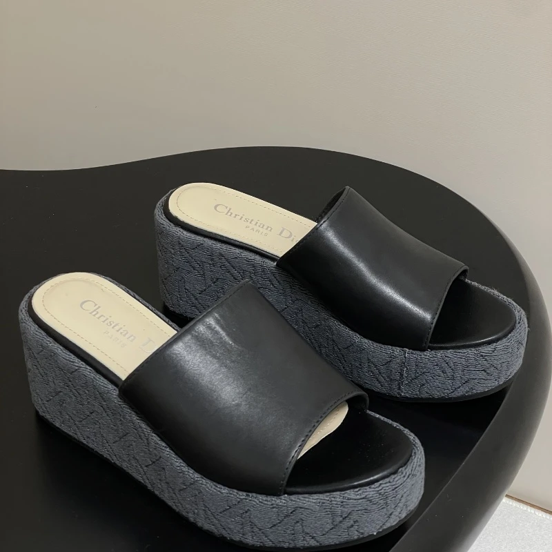 Dior D-Attitude wedge heel cross strap platform sandal