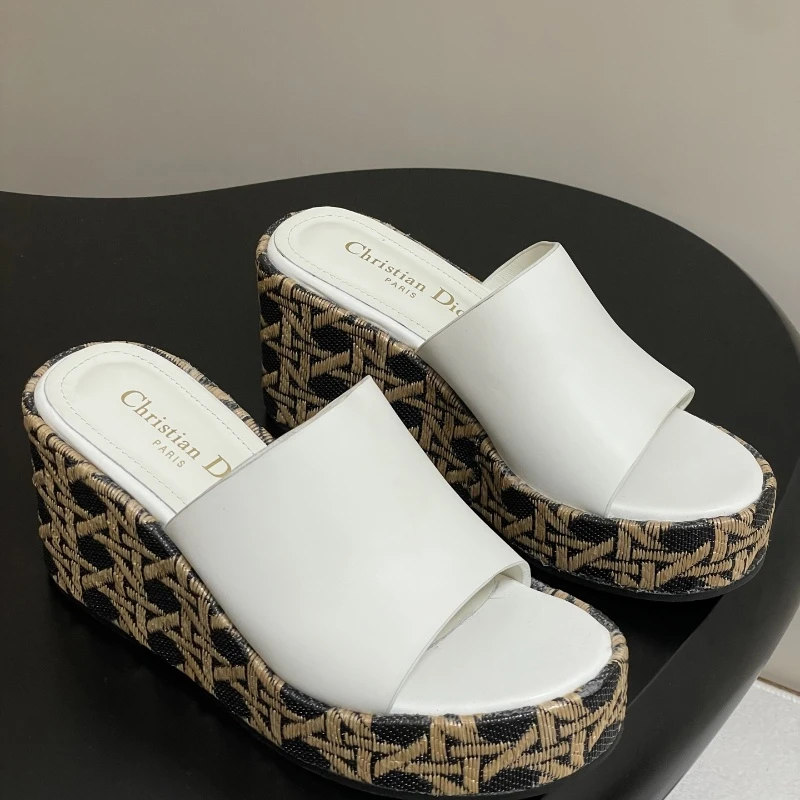 Dior D-Attitude wedge heel cross strap platform sandal