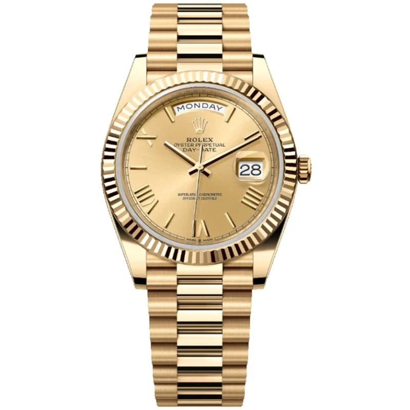Rolex Day-Date "President" 40mm Yellow Gold Champagne Roman Numeral Dial - 228238
