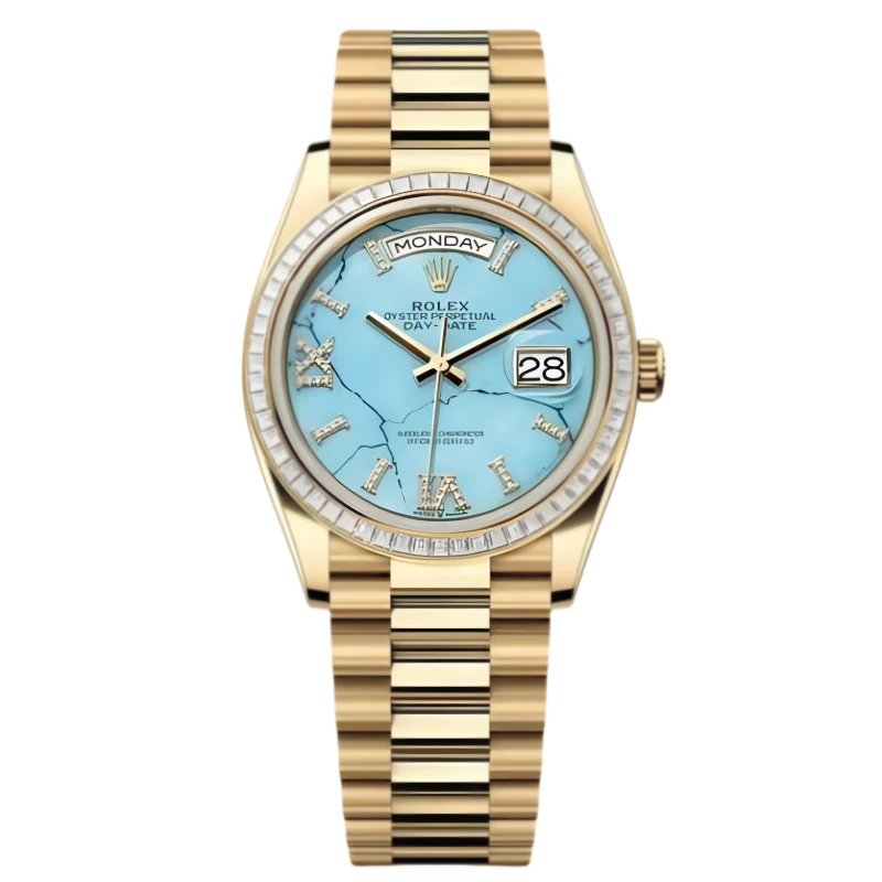 Rolex Day-Date "President" 40mm White Gold Meteorite Diamond Baguette Dial - 228239 - New 2025