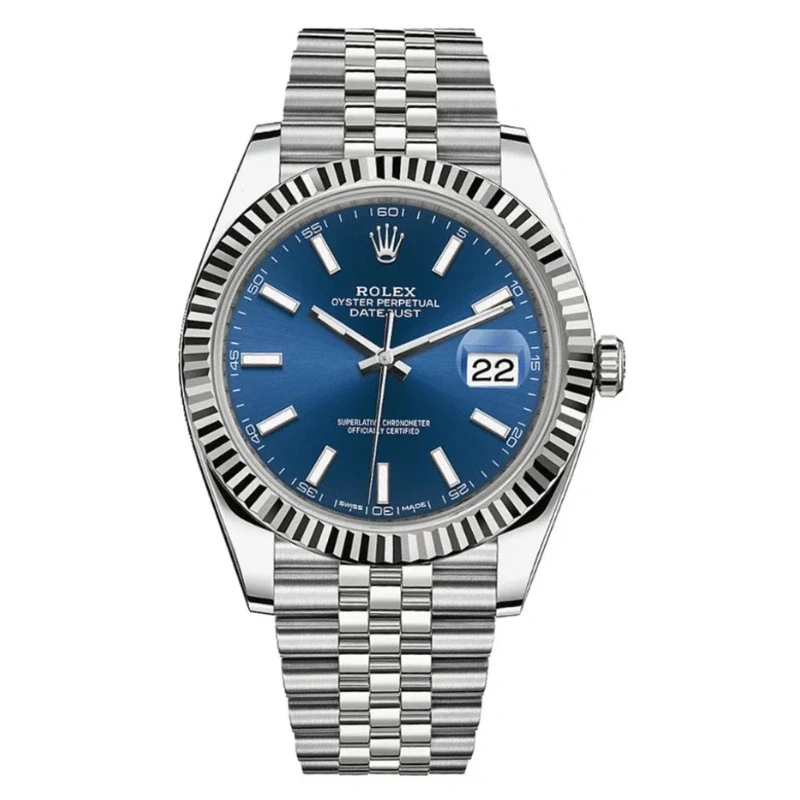Rolex Datejust 41mm Fluted Bezel Blue Index Dial Jubilee - 126334 - New 2025