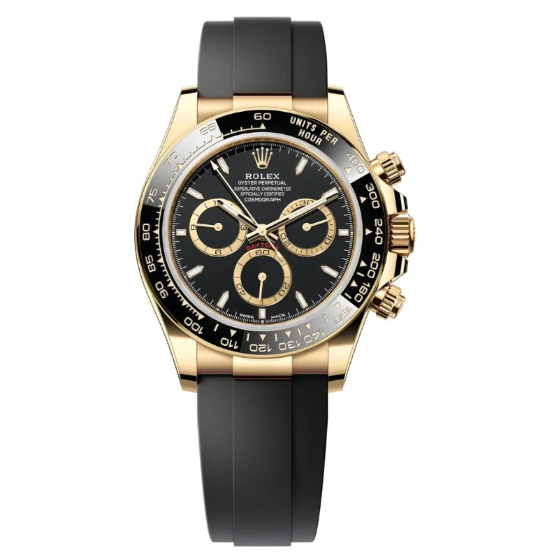 Rolex Cosmograph Daytona 40mm Yellow Gold Ceramic Bezel Black Dial Oysterflex - 126518LN - New 2025