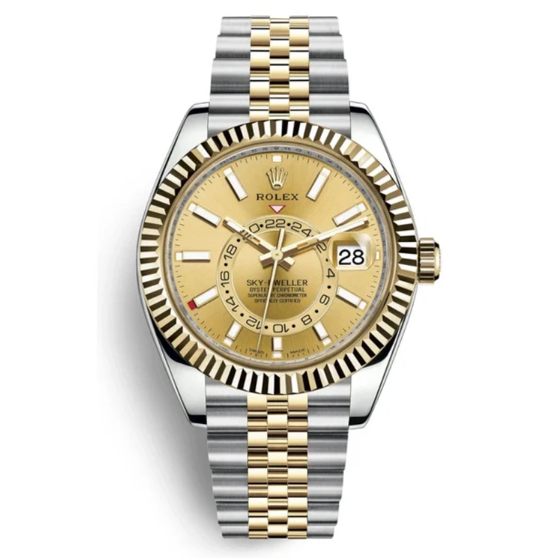 Rolex Sky-Dweller 42mm Two-Tone Yellow Gold Champagne Dial Jubilee
