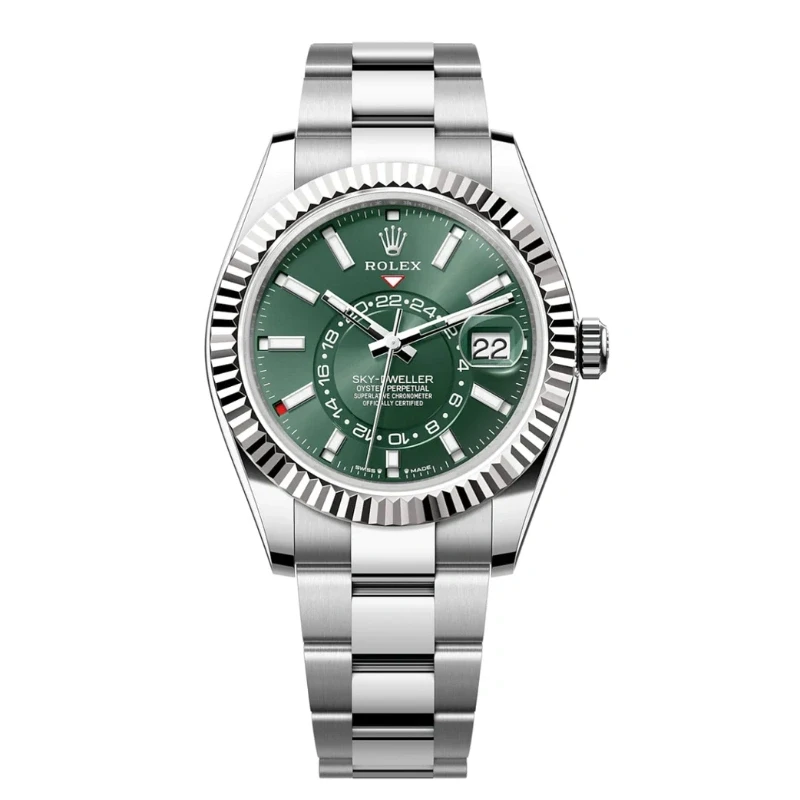Rolex Sky-Dweller 42mm Stainless Steel Green Dial Jubilee