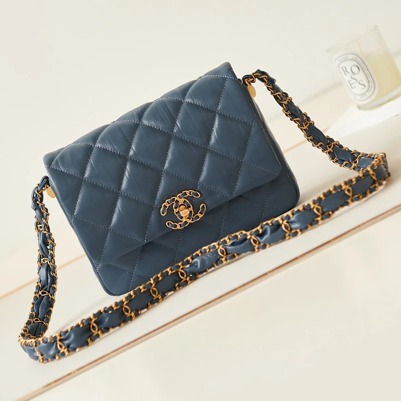 Chanel 23K Woven Leather Shoulder Bag