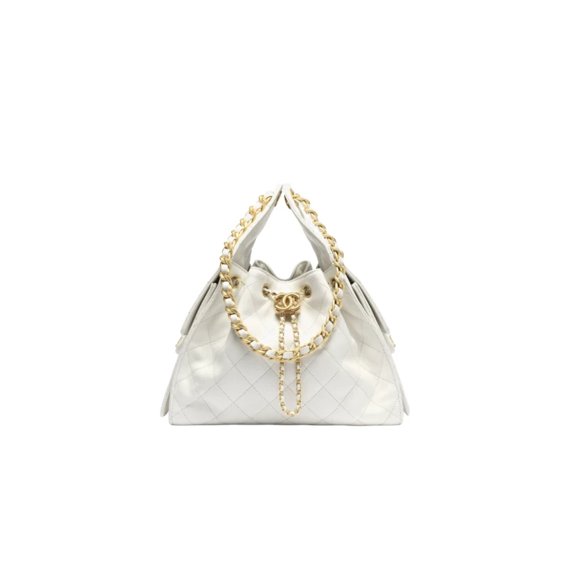 25C 2025 Early Spring Chanel AS5293 Wite Hobo Bag