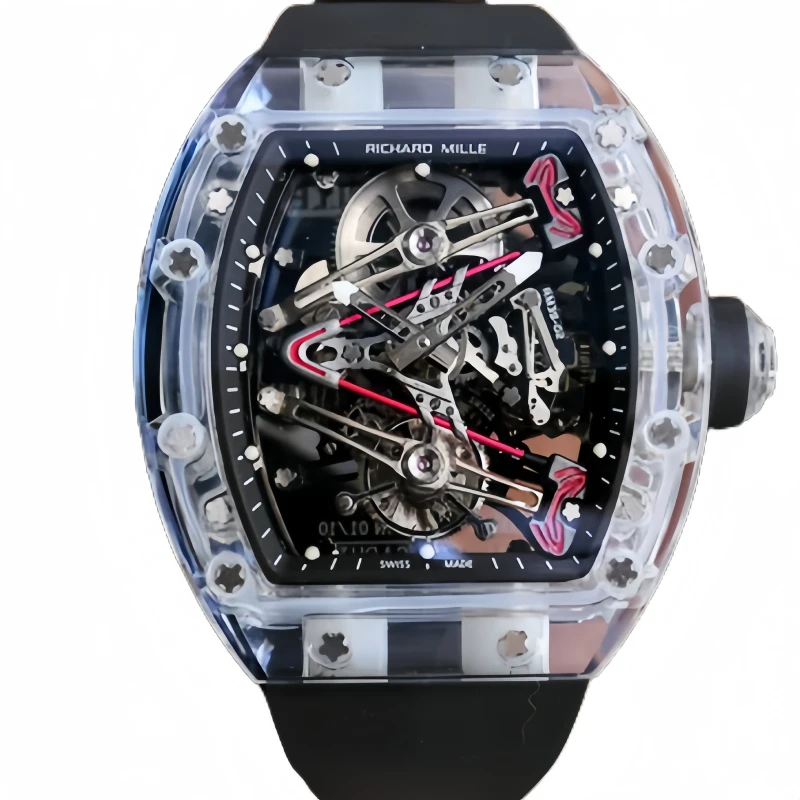 RICHARD MILLE RM 38-02 Crystal pink theme cutout tourbillon watch-black