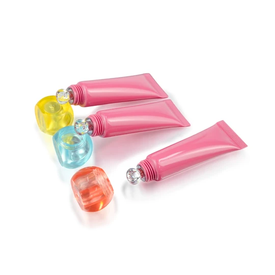 D19mm New Design ABS Ball Applicator Lip Gloss Plastic Tube with Irregular Cap