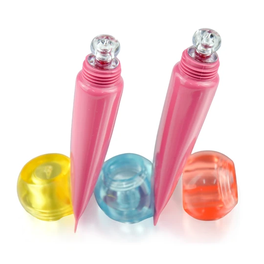 D19mm New Design ABS Ball Applicator Lip Gloss Plastic Tube with Irregular Cap