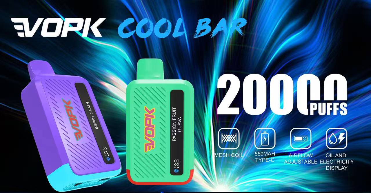 VOPK Cool Bar 20k 20000 Puff Disposable Vape 18ml Pre-filled Mesh Coil Vaper with Smart display