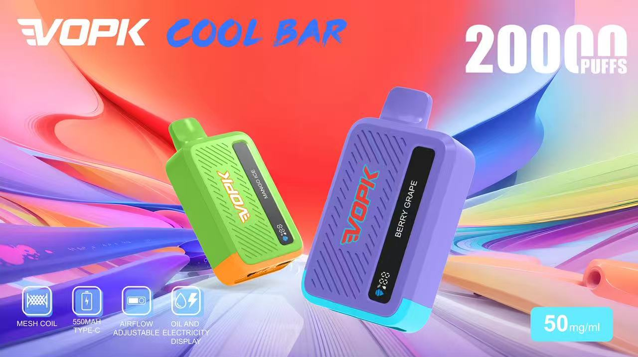 VOPK Cool Bar 20k 20000 Puff Disposable Vape 18ml Pre-filled Mesh Coil Vaper with Smart display