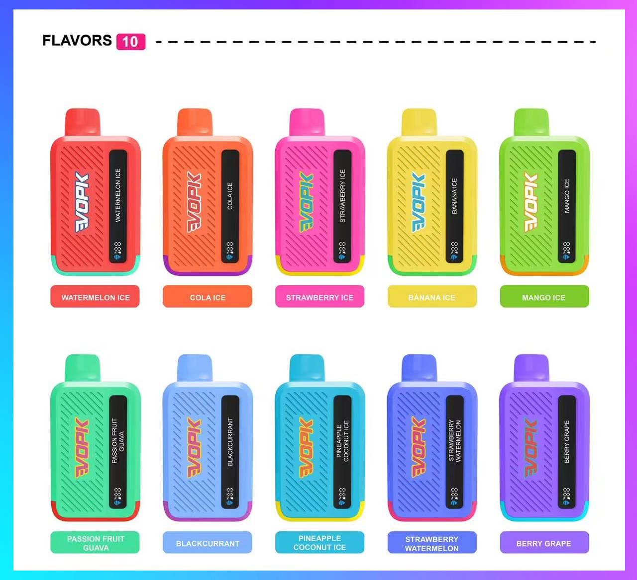 VOPK Cool Bar 20k 20000 Puff Disposable Vape 18ml Pre-filled Mesh Coil Vaper with Smart display