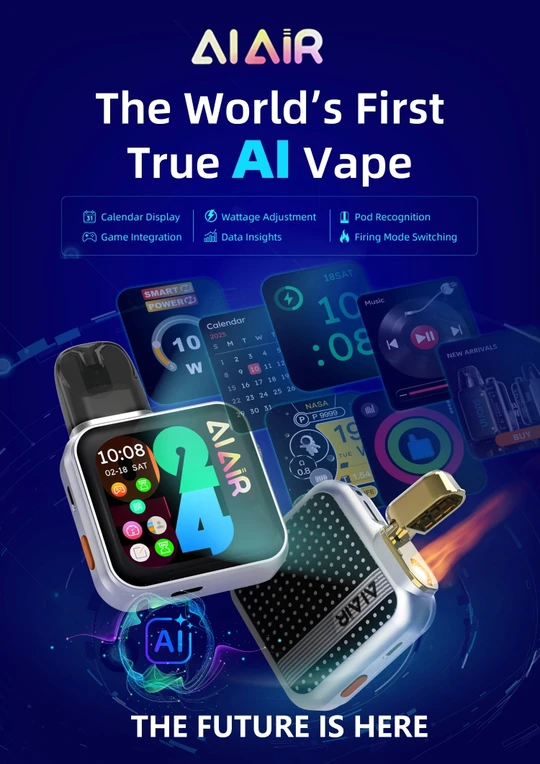 AI Vape MOD 30W Replaceable POD e cigarette kit Voice chat and game With Touch Screen Smart display