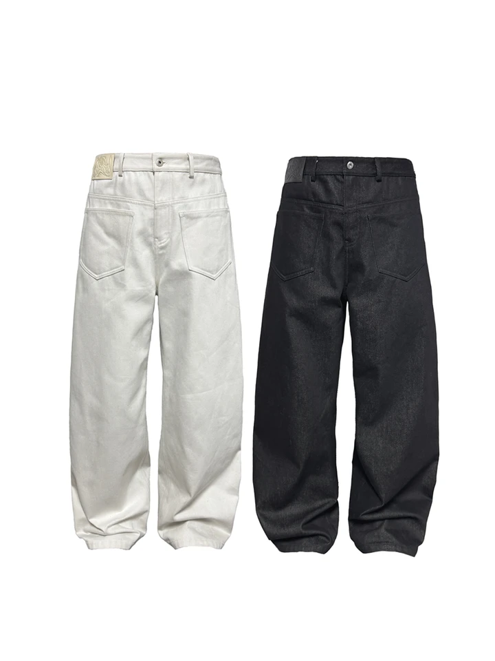 JCAESAR Double-Waisted Pleated Wide-Leg Pants