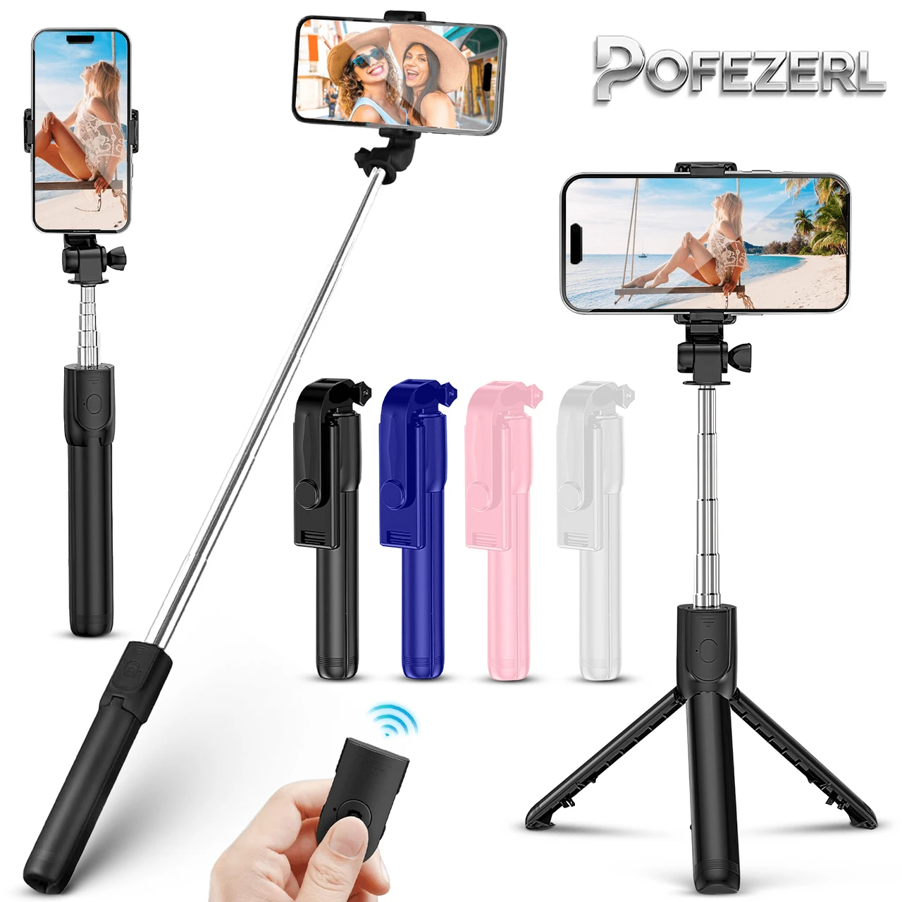 3 in 1  Selfie Tripod, Multifunctional Tripod for Selfie, Retractable Tripod for Selfie Stick with Wireless Remote Control, for Photography, Live Transmission, Video Recording, Compatible
