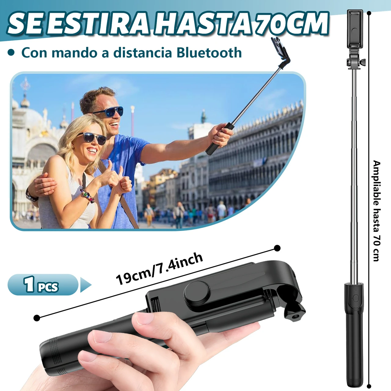 3 in 1  Selfie Tripod, Multifunctional Tripod for Selfie, Retractable Tripod for Selfie Stick with Wireless Remote Control, for Photography, Live Transmission, Video Recording, Compatible