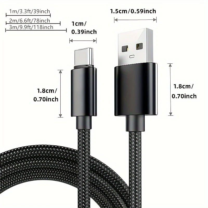 High-Speed USB Type-C Charging Cable for Android Phones | Compatible with Samsung, Redmi, OnePlus