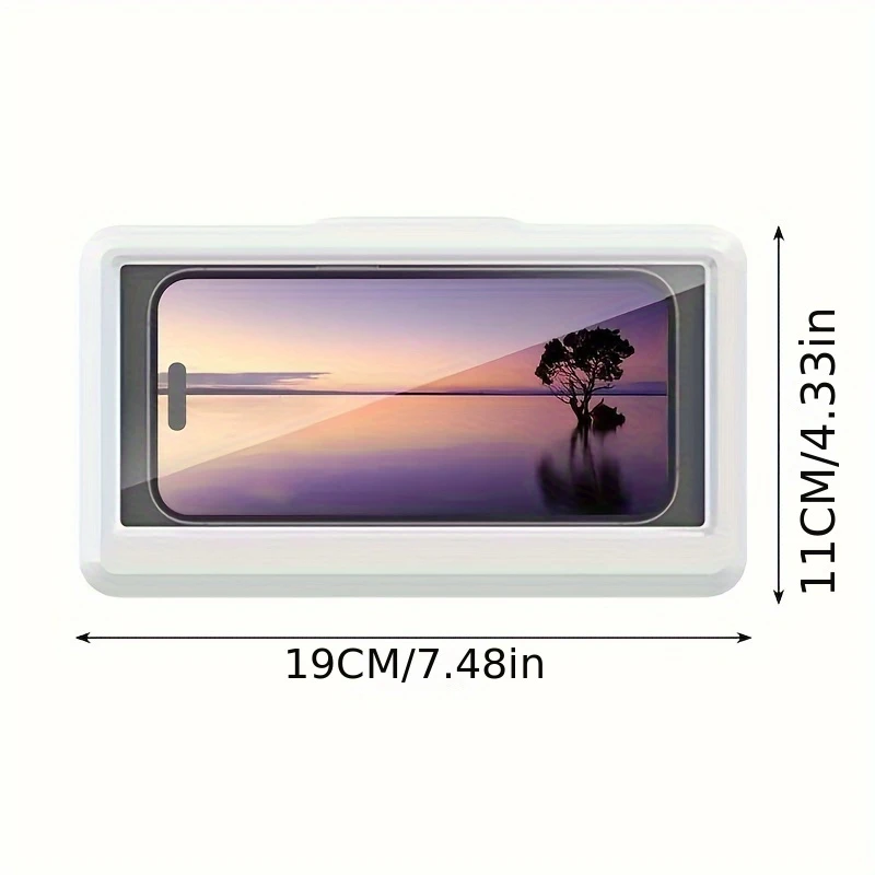 360° Rotatable Waterproof Shower Phone Holder - Transparent Anti-Fog Touch Screen Stand with 360° Swivel, Heavy-Duty ABS Plastic, No Punching Required