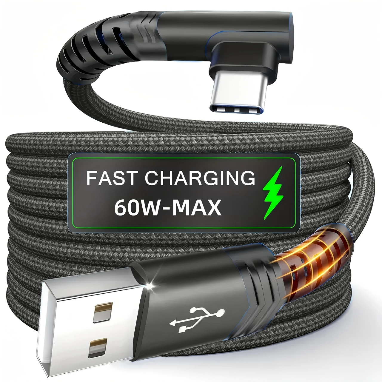 USB-A to Lightning Cable - 10-20W Fast Charging, Durable Nylon Weave, Tangle-Free Design, Compatible with for iphone 14, 15, 13, 12, 11 Pro Max, XR, XS, 8, 7, 6 Plus, SE