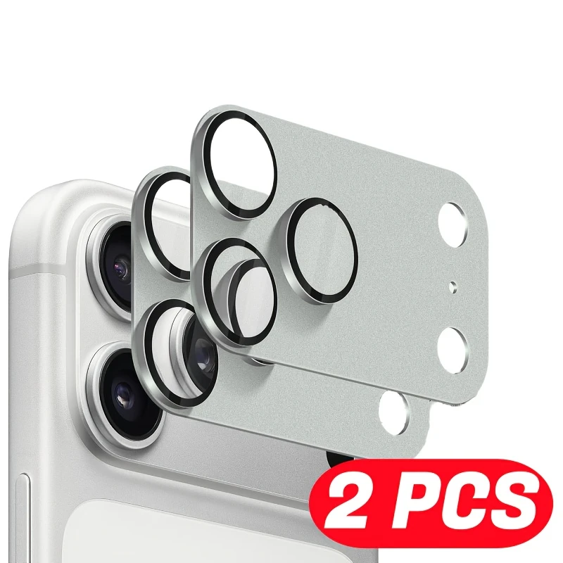 2pcs for iPhone 17 Pro/17 Pro Max Camera Lens Protector - Heavy-Duty Metal Ring with Anti-Scratch Tempered Glass, Scratch-Resistant, Easy Installation, Case-friendly Design, Phone Protection, Sleek Phone Accessory, Durable Phone Accessory