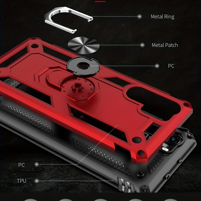 Cell Phone Protective Case Compatible with HUAWEI P30, P30 Lite, P30 Pro - TPU Case + PC Inner Shell - Ring Holder & Shockproof Anti-Drop Phone Case