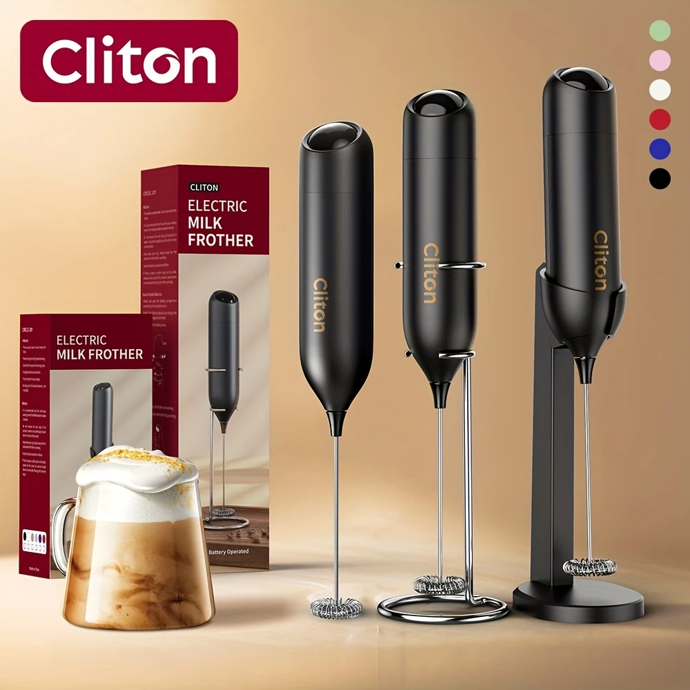 Battery-Powered Electric Milk Frother with 304 Stainless Steel Whisk - Portable Cordless Coffee Maker, Low Decibel Operation, Compact Design for Home, Camping