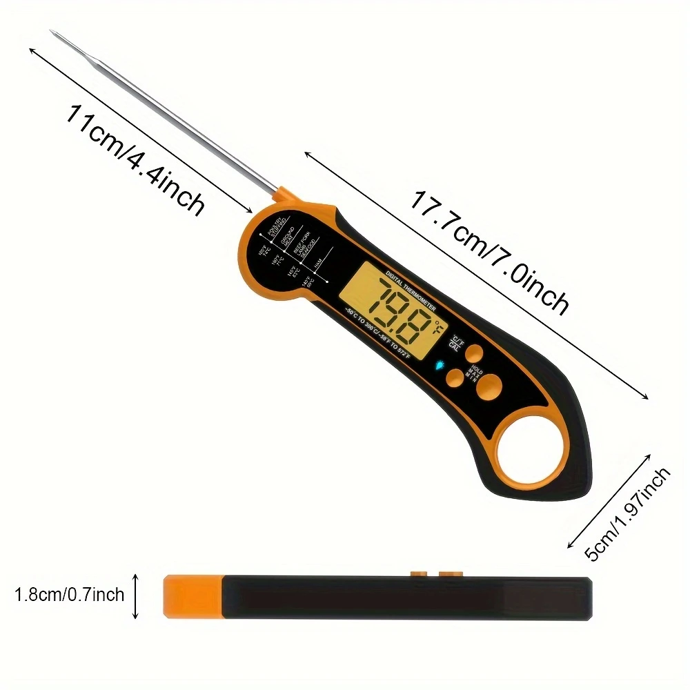 BBQ Meat Thermometer,Food Thermometer | Digital Stainless Steel 304, Button Battery Powered, Single Use for Food Contact, Brand: THERMOMELOVE