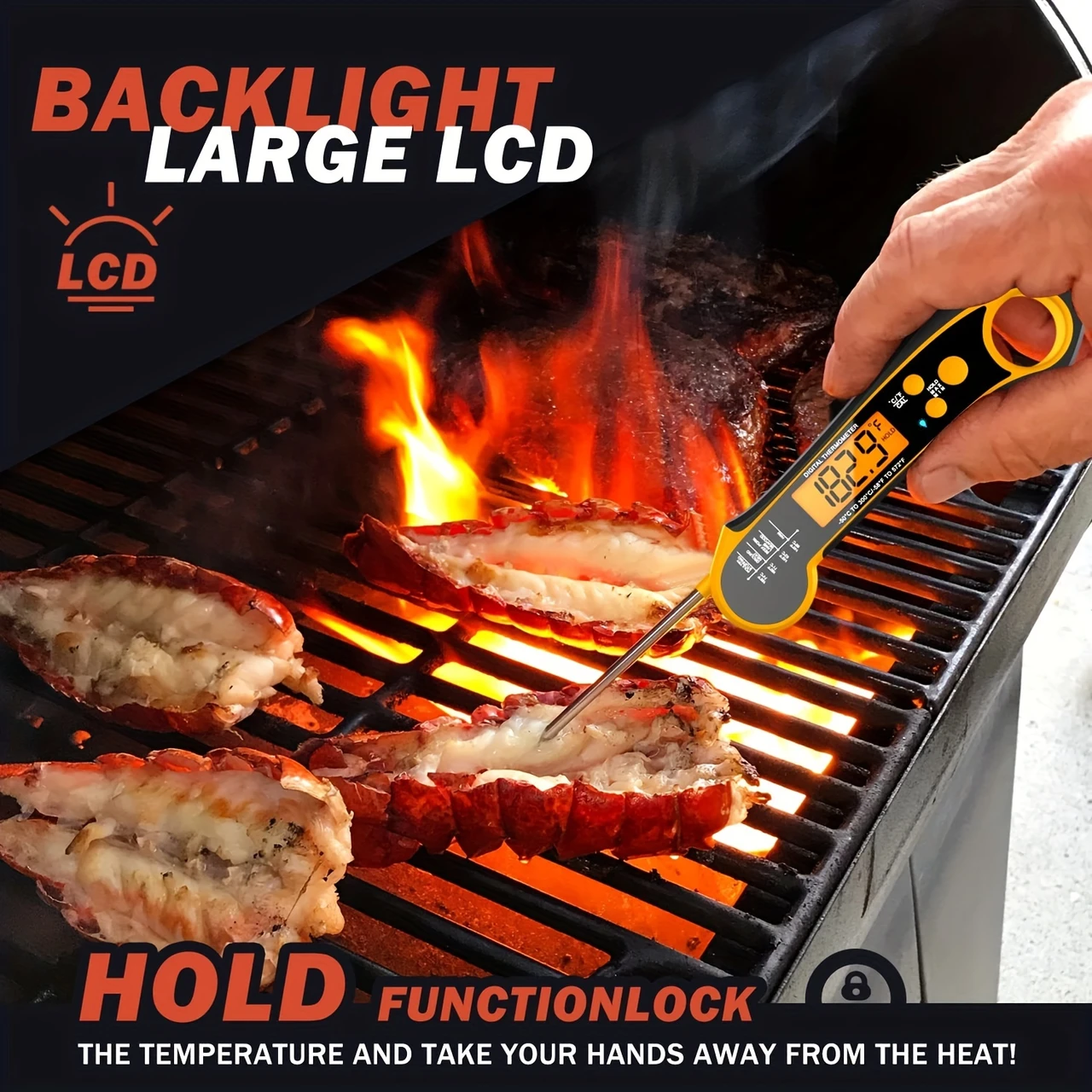 BBQ Meat Thermometer,Food Thermometer | Digital Stainless Steel 304, Button Battery Powered, Single Use for Food Contact, Brand: THERMOMELOVE