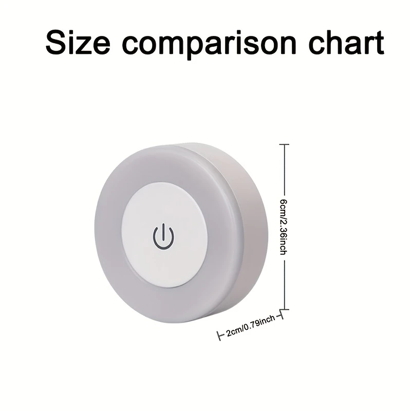 Adjustable LED Night Light, 3 Color Options - Touch Control, Magnetic Wall Mount Design, Suitable for Indoor Use (Hallway, Kitchen, Bedroom, Shoe Cabinet), Rechargeable Lithium