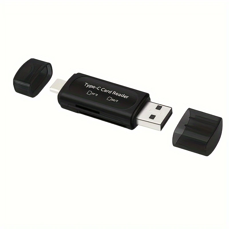 4in1 USB Card Reader,  Type C/USB A to SD/XC/HC Card Adapter, Dual Card Slot Memory Card Reader, Competible for PC, Galaxy, Tablet, Huawei and More, Micro Card Reader, USB Card Reader All In One, Memory Card Reader USB, Micro Sd Card USB Adapter