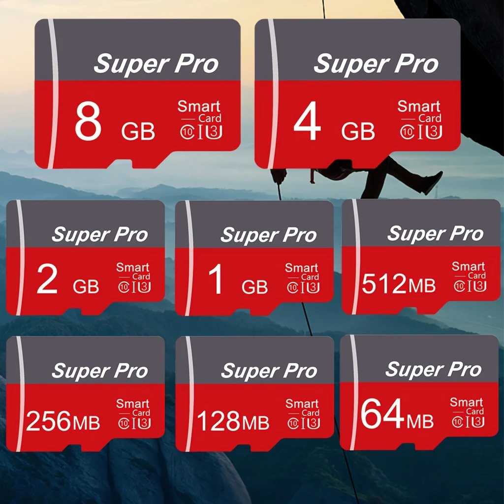 2pcs High-Speed Flash Micro SD Cards, A1/C10/U3, TF/SD Memory Card Set, 1GB, 256MB, 128MB, for Smartphone, Tablet, PC, Car Audio, Game Console