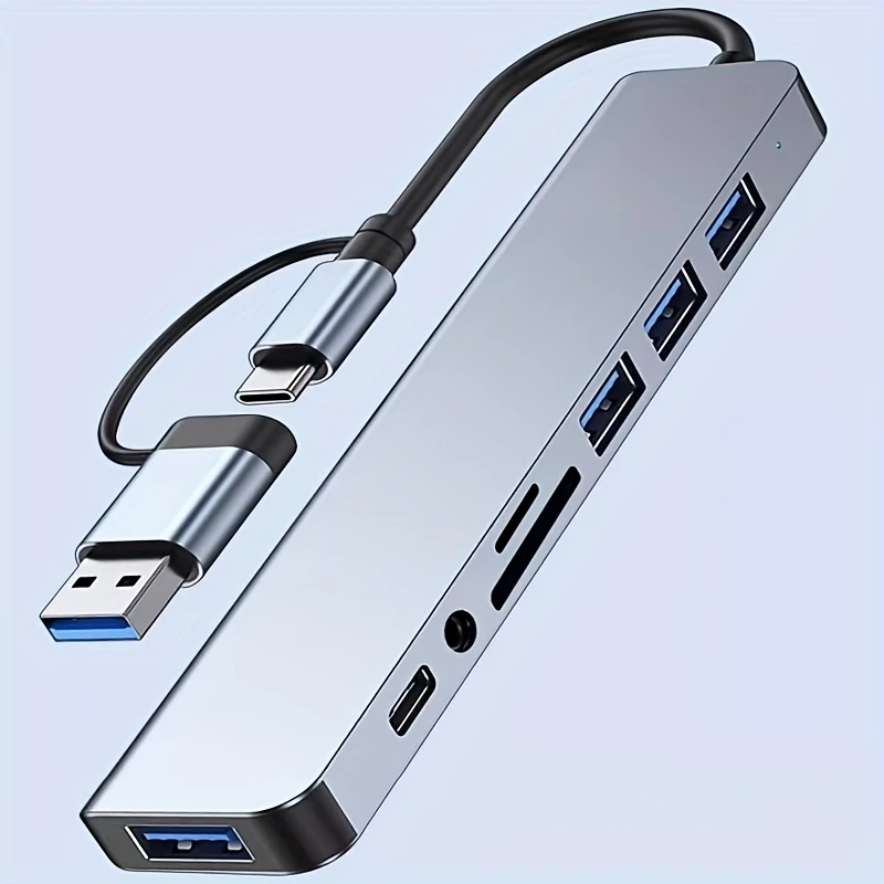 USB 3.0 Hub for Laptops & Desktops - Type-C Docking Station with Multi-Port Simultaneous Use, High-Speed Scaling, CD/TF Card Reader, Keyboard, Mouse, Hard Drive, and Fan Connections, Docking Station for Laptop