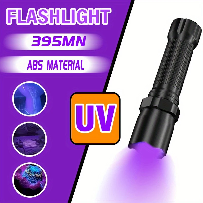2-Pack USB Rechargeable UV Flashlight, 395NM Ultraviolet Blacklight Detector for Pet Urine, Bed Bugs, Scorpions, Night Fishing, Resin Curing - Portable Mini Multifunction LED Torch with Lithium Battery
