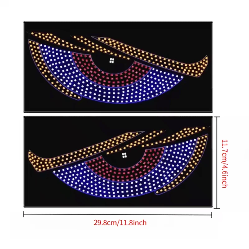 Led big eyes screen car wireless Three-Color display car rear window Led light Devil's Eye adapt to all types of vehicles