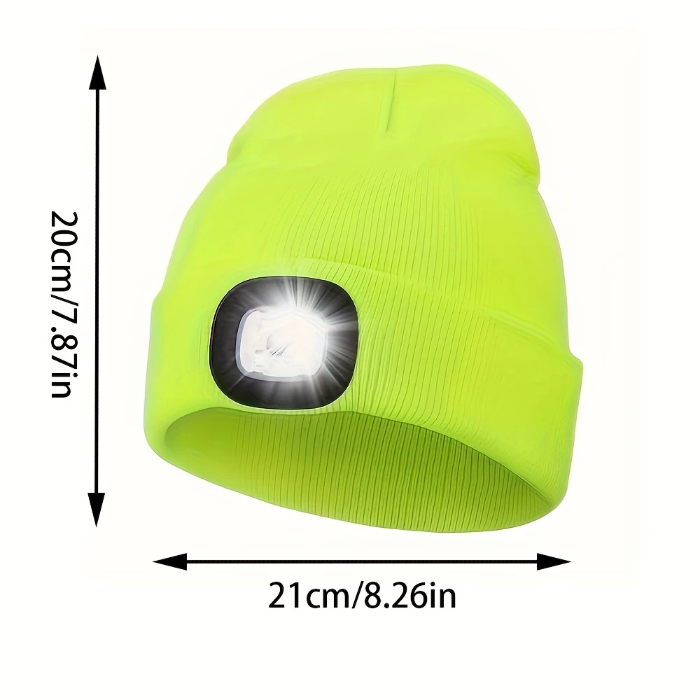 1pc LED Light Beanie, USB Rechargeable LED Light Beanie Hat,  Men's Beanie Hat, Women's Beanie Hat, Hands-Free Headlamp Cap for Night Walking, Fishing, Camping, Hunting, Hiking, Biking, Running, Hiking Gear, Outdoor Lighting