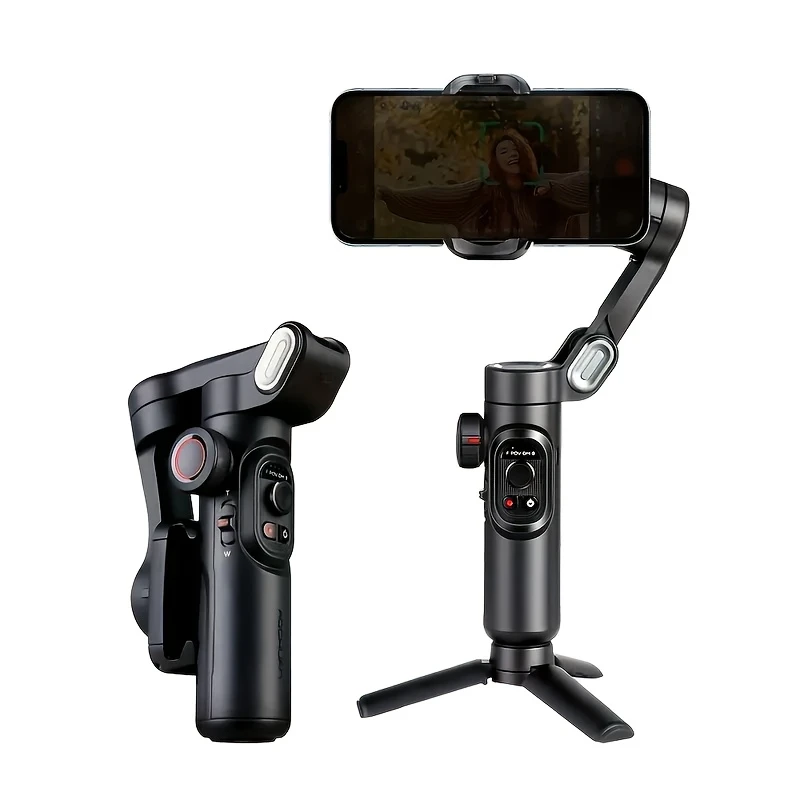 Handheld Gimbal Stabilizer with Foldable Design, Smartphone Video Recorder for iPhone, Xiaomi, And for Samsung, Wireless, Rechargeable Battery, Dual Use, Gimbal For Phone