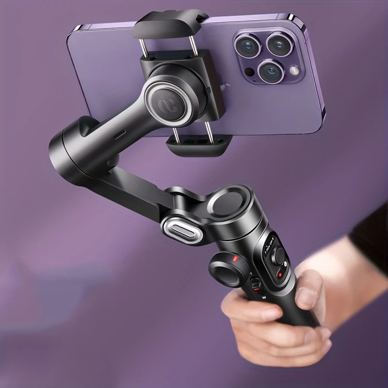 Handheld Gimbal Stabilizer with Foldable Design, Smartphone Video Recorder for iPhone, Xiaomi, And for Samsung, Wireless, Rechargeable Battery, Dual Use, Gimbal For Phone