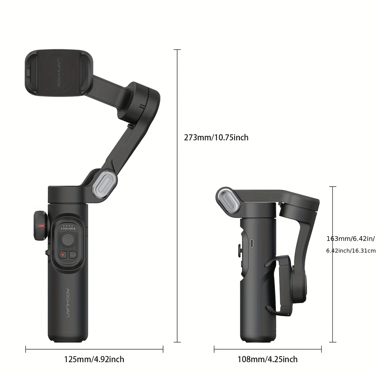 Handheld Gimbal Stabilizer with Foldable Design, Smartphone Video Recorder for iPhone, Xiaomi, And for Samsung, Wireless, Rechargeable Battery, Dual Use, Gimbal For Phone