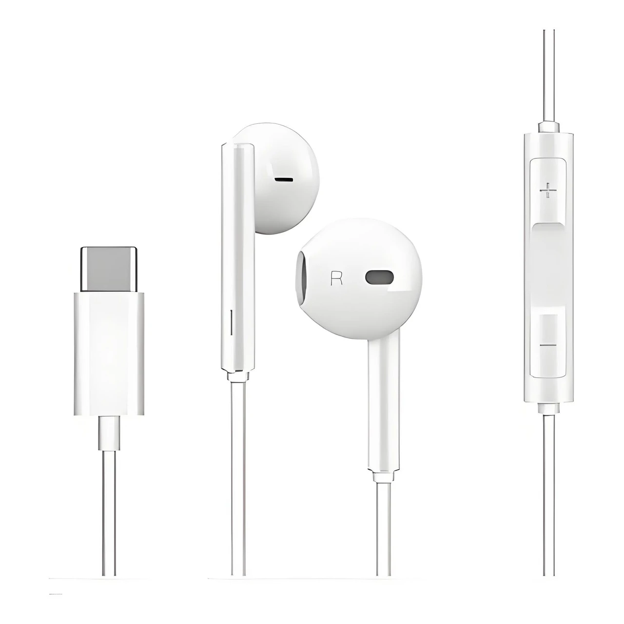 1pc In-Ear Hifi Headphones with Volume Control, USB Type-C  And 3.5Mm Connectivity, Condenser Microphone, Semi-Open Design forAndroid Series - No Battery Required