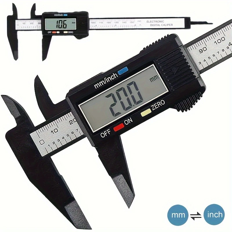 100mm electronic digital caliper, carbon fiber dial, vernier caliper, micrometer, measuring tool, digital ruler