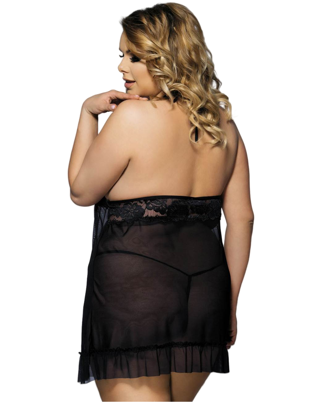 Lace Night Female 
www.sexylingeriehotsale.com
Plus Size Transparent One Piece Lace Night Female 