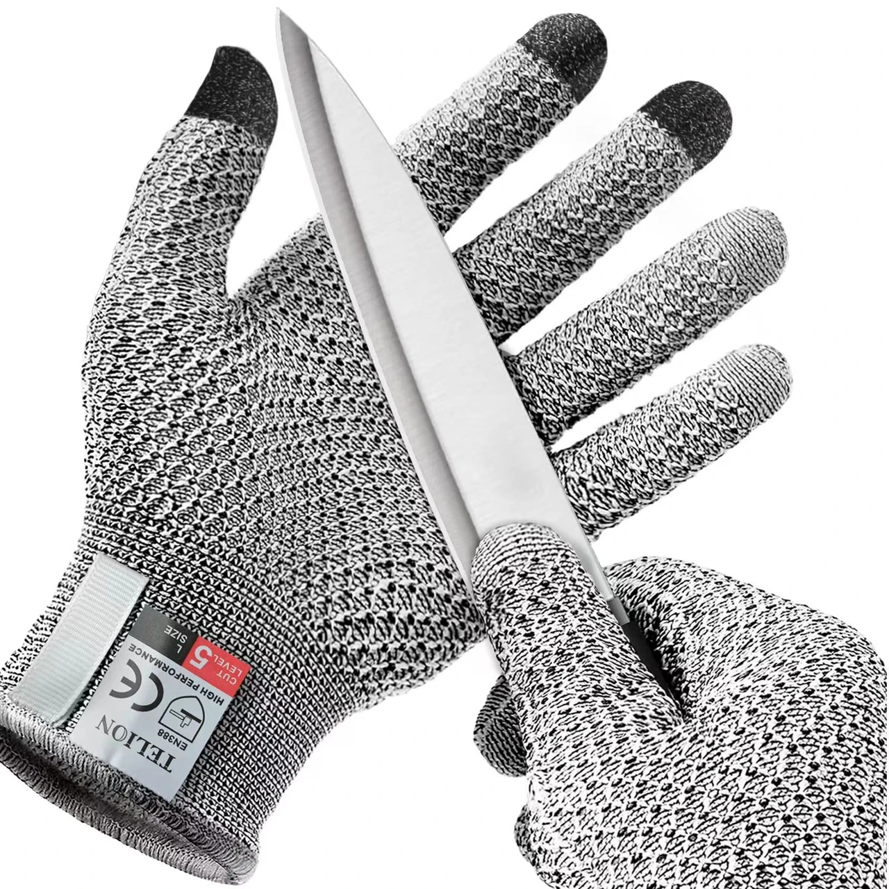 Level 5 Cut-Resistant Touch Gloves, Pineapple Pattern Glass Kitchen Food-Grade, Butchering and Fish Cutting Resistant Gloves